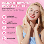 YXSW Women's Probiotics Slippery Elm Gummies, Sugar-Free Feminine Probiotics Gummies Support pH Balance, Gut Health & Immune System, Pineapple Flavor, 60 Count