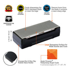 SHARPAL 162N Double-sided Diamond Sharpening Stone Whetstone Knife Sharpener |Coarse 325 / Extra Fine 1200 Grit | Storage Case with NonSlip Base & Angle Guide (8 in. x 3 in.) Fathers Day Gift