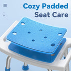 Loyoda FSA/HSA Eligible Lightweight Shower Chair for Inside Shower and Tub, 6 Height-Adjustable Shower Bench with Padded Seat & Suction Feet, Non-Slip Shower Stool for Elderly and Disabled (400 lbs)