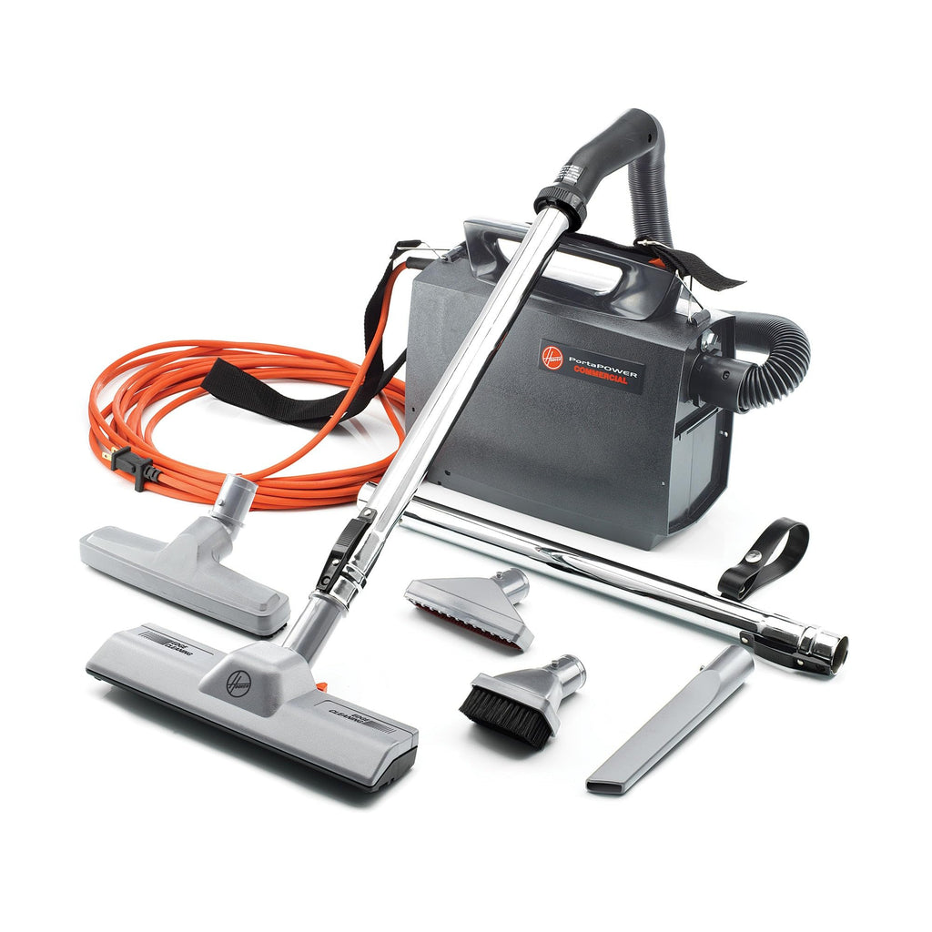 Hoover Commercial PortaPower Lightweight Canister Vacuum Cleaner, Bagged Canister Vac with Attachments, 2-in-1 Vac and Blower, Corded Vacuum Cleaners for Commercial Use