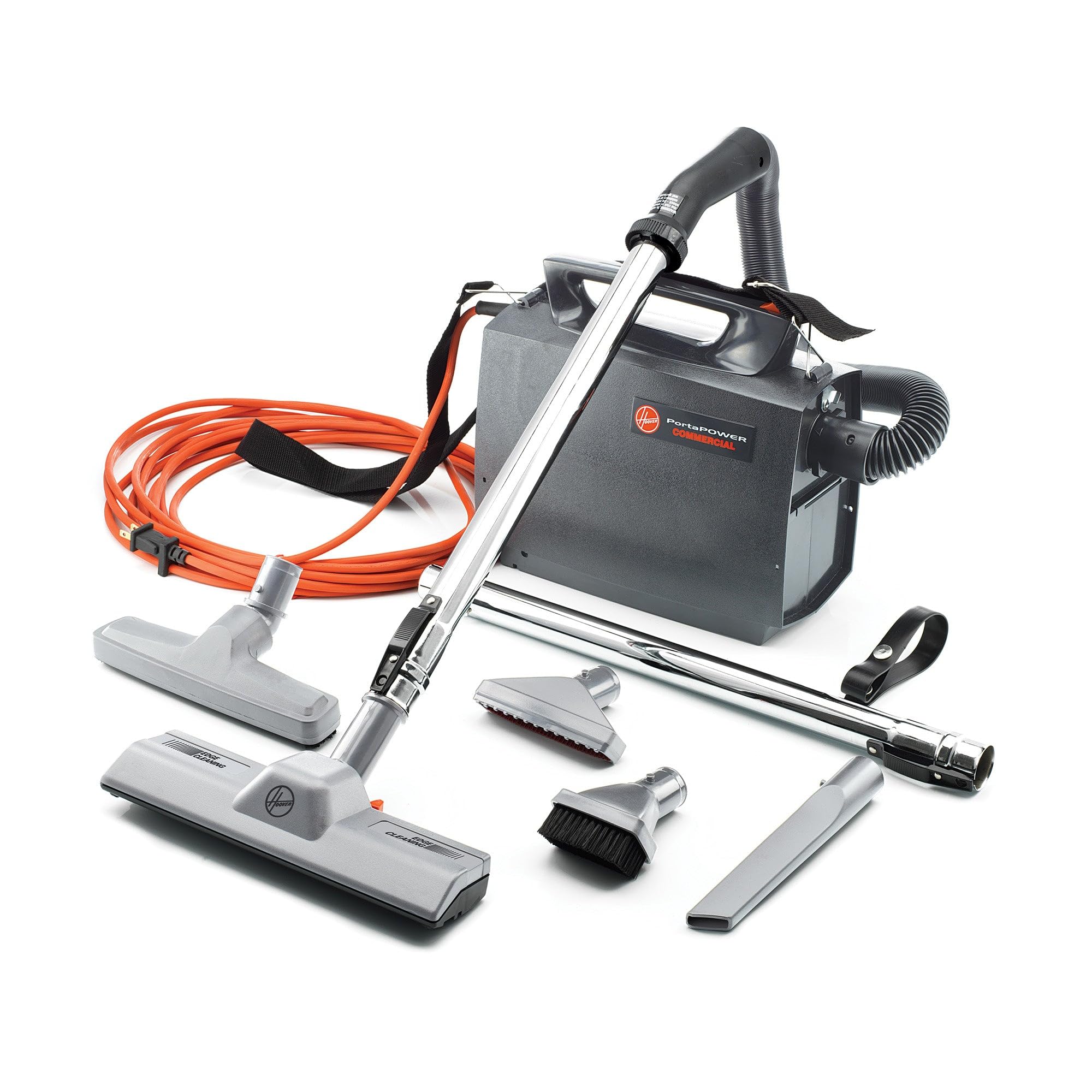Hoover Commercial PortaPower Lightweight Canister Vacuum Cleaner, Bagged Canister Vac with Attachments, 2-in-1 Vac and Blower, Corded Vacuum Cleaners for Commercial Use