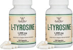 L-Tyrosine 1,000mg per Serving, 120 Veggie Capsules (L Tyrosine Supplement for Memory, Attention, and Focus) Amino Acid, Vegan Safe, Non-GMO by Double Wood (Pack of 2)