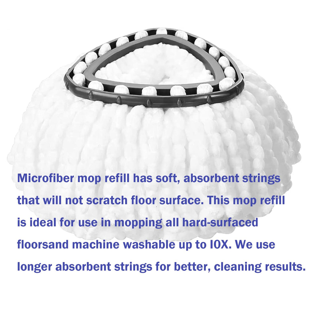 Spin Mop Replacement Head 6 Pack Mop Refill Compatible with Ocedar Triangle Swivel Mops Microfiber Swivel Mop Refill,Deep Clean,Machine Washable and Easy to Replace