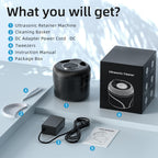 Ultrasonic Retainer Cleaner Machine, 45kHz Dental Cleaning Pod for Dentures, Jewelry, Toothbrush Heads, Mouth Guards, Aligners, Braces, 200ML Denture Cleaner 4 Modes & Digital Timer, Black