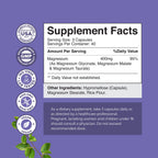 Triple Magnesium Complex Supplement - High Absorption Magnesium Glycinate, Malate & Taurate Blend for Muscles, Energy Support & Heart Health - Triple Mg Complex 400 mg Capsules - 120 Count