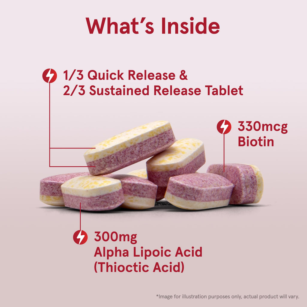 Jarrow Formulas® Alpha Lipoic Sustain with Biotin, 300 mg Alpha Lipoic Acid, Universal Antioxidant, Dietary Supplement, 60 Vegan Tablets, Up to a 60 Day Supply