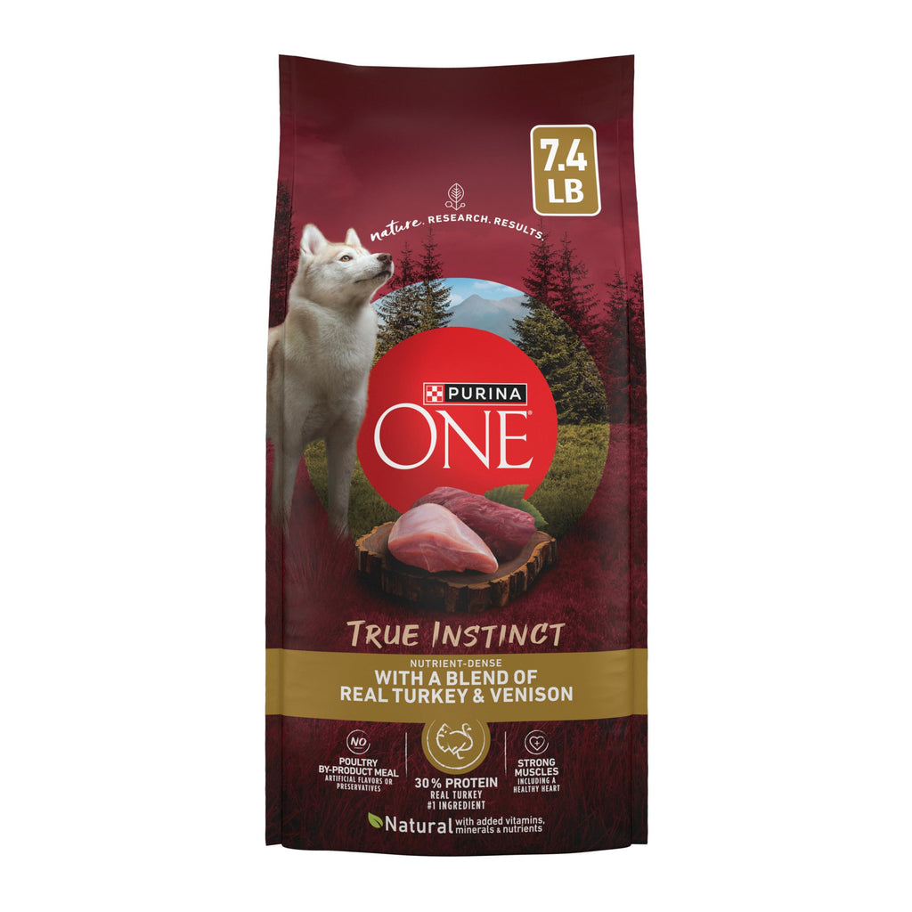 Purina ONE True Instinct Dry Dog Food, Real Turkey & Venison, 7.4 lb Bag