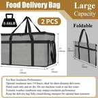 2 Pack Insulated Food Delivery Bag, XXXL Catering Bag for Keep Food Warming
