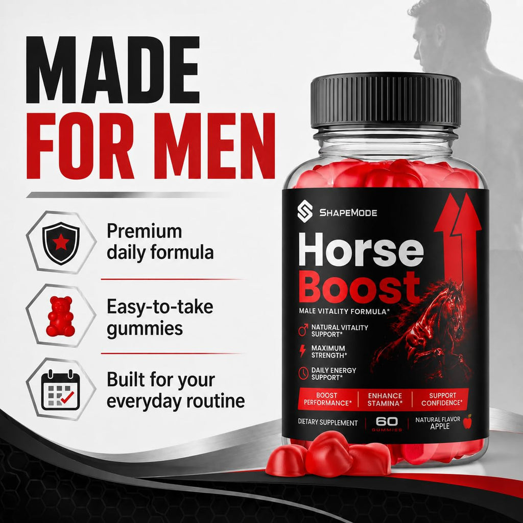 Horse Boost Gummies for Men, HorseBoost Male Gummys, Advanced Maximum Strength Supplement for Active Health & Wellness, 60 Gummies