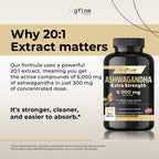 gflow vitamins Ashwagandha Supplements for Women and Men 6000mg | Sleep, Mood and Energy Support | Extra Strength, Vegan Friendly, Non-GMO, Made in USA