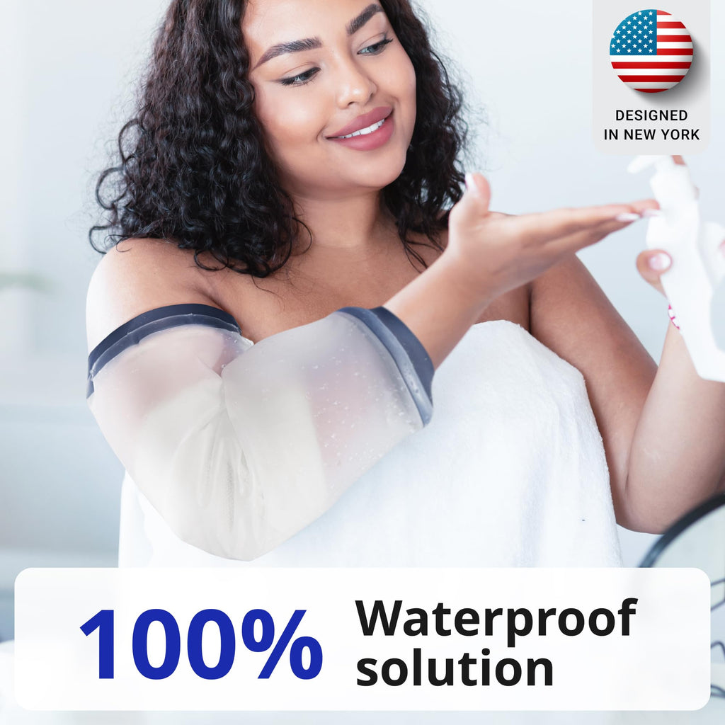 FIGHTECH PICC Line Shower Cover | Available in 3 Sizes | Reusable IV & PICC Line Sleeve | Waterproof Cast Cover for Elbow | PICC Line Covers for Upper Arm Wound (Weight: 120-170 pounds)
