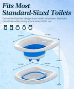 xemieau Sitz Bath, Sitz Bath for Toilet Seat, Postpartum and Hemorrhoids Care Kit - Yoni Steam Seat - Foldable Portable Basin soak - Universal Fit for Standard Toilets