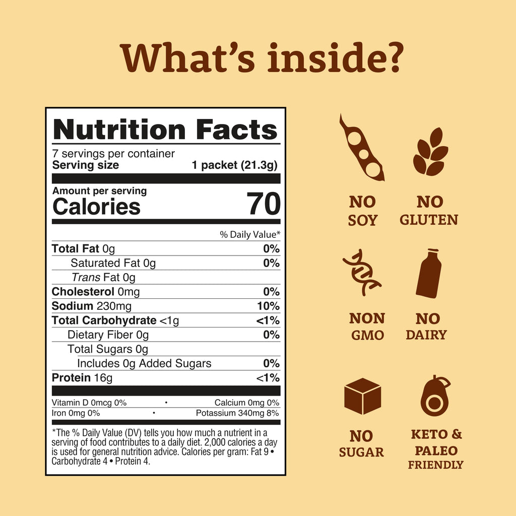 Dr. Kellyann Bone Broth Collagen Powder Packets (7 Servings) – 16g Protein, Grass-Fed Hydrolyzed Collagen, Keto & Paleo-Friendly