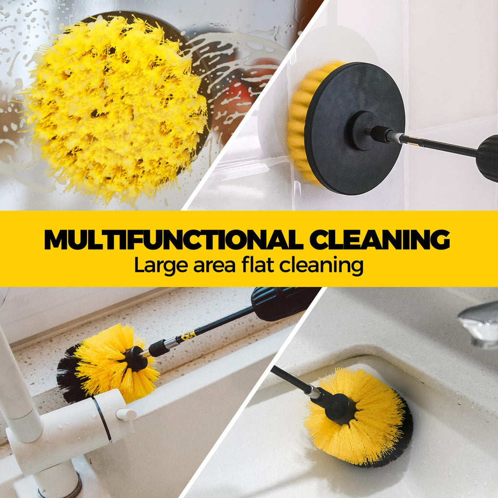 Holikme 6Pc Drill Brush Set - Soft Bristles with Extension for Home Clean