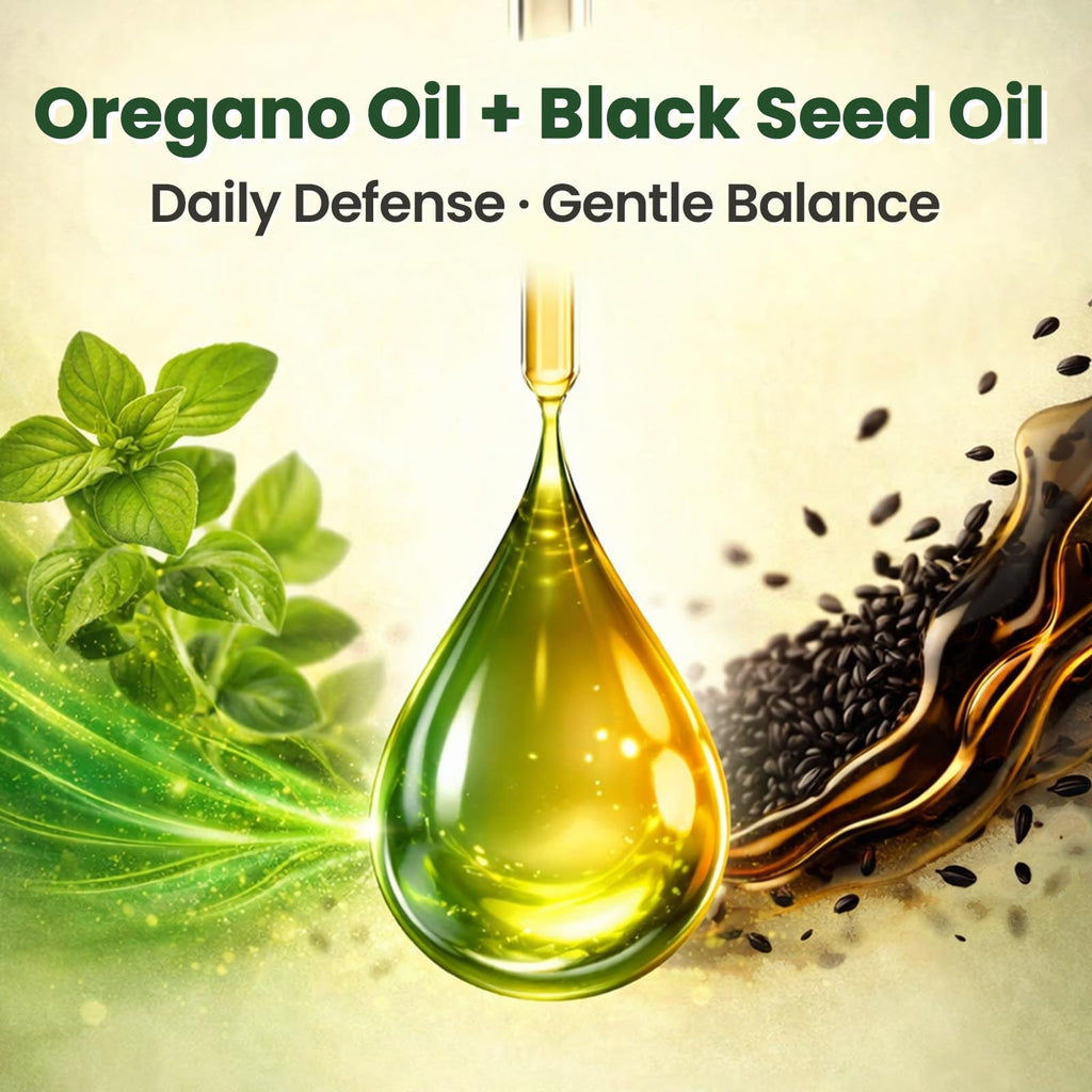 Oil of Oregano Drops with Black Seed Oil, Turmeric Oil, Vitamin E & Olive Oil Based, Immune Digestive Cleanse & Detox*, 80% Carvacrol Cold-Pressed Natural Aceite de Oregano, 2 Fl Oz, 8 Month Supply