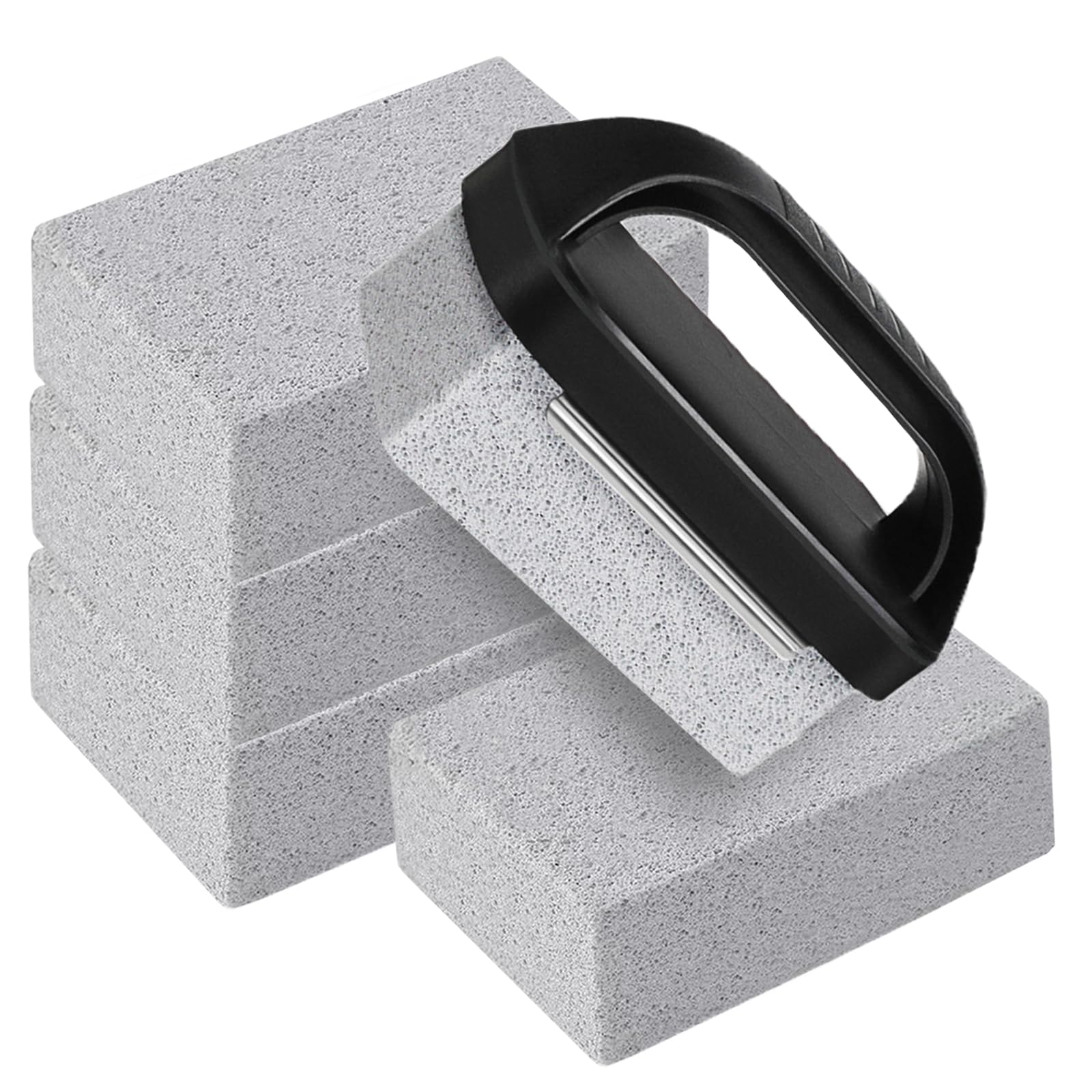 Nilioerup 5 Pcs Pools Pumice Stone, Pool Cleaning Pumice Block with Handle, Pools Tile Cleaner Pumice Stone Remove Stains Cleaning Stone for Swimming Pool, Spa, Bathroom, Kitchen (5 Pcs)