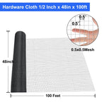 Land guard 48 inch×100 ft Black Vinyl Coated Hardware Cloth, 19 Gauge 1/2 inch Black PVC Hardware Cloth, Welded Wire Fence Supports Poultry Netting Cage Fence…………
