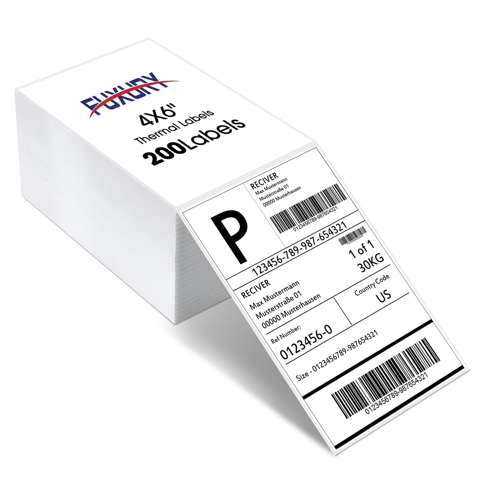 Fuxury Thermal Labels 4x6 200 Labels Fanfold Direct Shipping Label