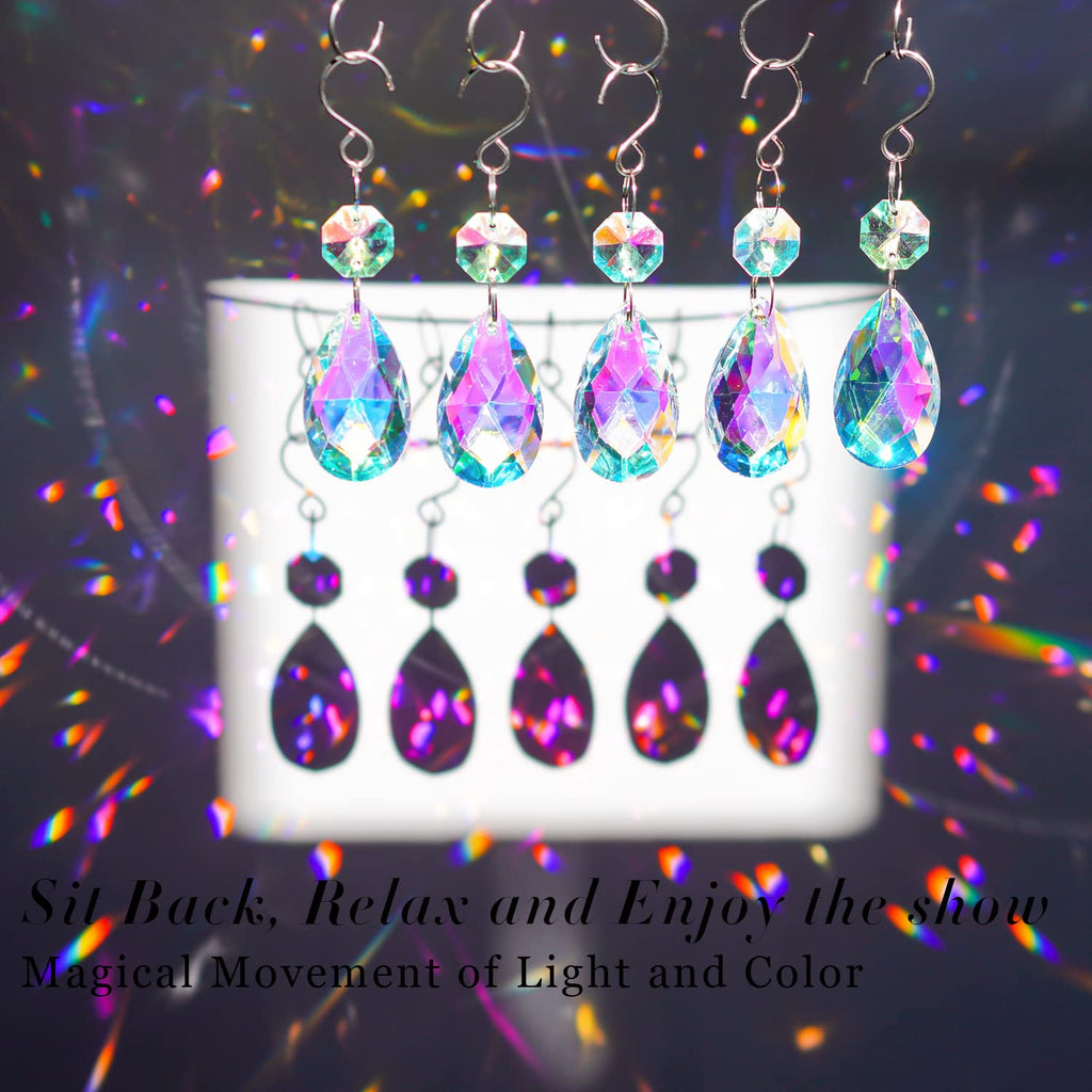 20 Pcs 38mm Teardrop Crystal Suncatcher Pendants Chandelier Decor