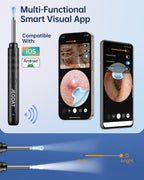 JEGOAT Ear Wax Removal, Ear Cleaner with 1296P HD Camera, FSA&HSA Jet Black