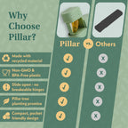 Pillar AM/PM Pill Box Organizer Two Times a Day | Aesthetic 7 Day Tablet Organizer 2 Times A Day | Beautiful Weekly Pill Box for Day and Night Medication (Powder Blue)