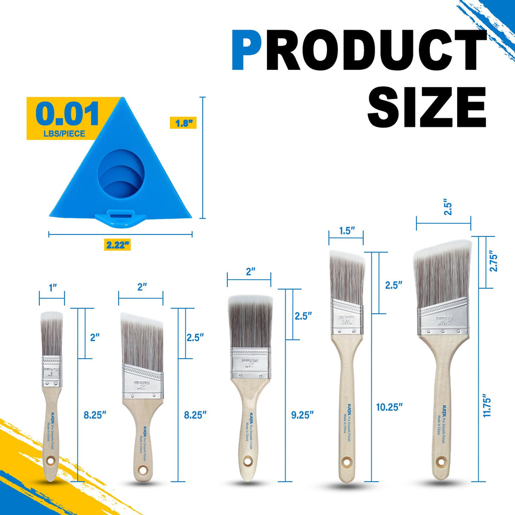 KATA Paint Pyramid Stands with Brushes - 36PC Painters Triangle Stands 5PC Paint Brushes - Paint Both Sides at Once, Fast Drying Stackable Design for DIY, Cabinet Doors, Furniture Painting & Risers