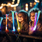 SHQDD 28 PCS Glow Fiber Wands Sticks, LED Light Wands, Halloween Glow in The Dark Party Supplies, Fiber Optic Wands, LED Flashing Sticks, Fiber Optic Light Wand Stick for July 4th Party, Wedding