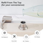 GAGALIFE Built in Sink Soap Dispenser or Lotion Dispenser for Kitchen Sink, Brushed Nickel ABS Pump Head, with 17 Ounce Large PET Soap Bottle