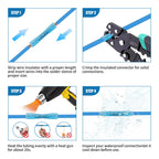 Dyfilmo Heat Shrink Butt Connectors,200Pcs 16-14 AWG Blue Waterproof Electrical Wire Connectors Automotive Marine Grade Wire Crimp Terminals Butt Splices for Cable,Boat,Home Electrical etc.