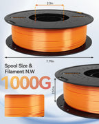 Epelay Silk PLA 3D Printer Filament, Dual Color 1.75mm Bundle, Shiny Color Changing Smooth Silk Surface, 1kg (2.2lbs) Spool, Fits Most FDM 3D Printers, Red Gold