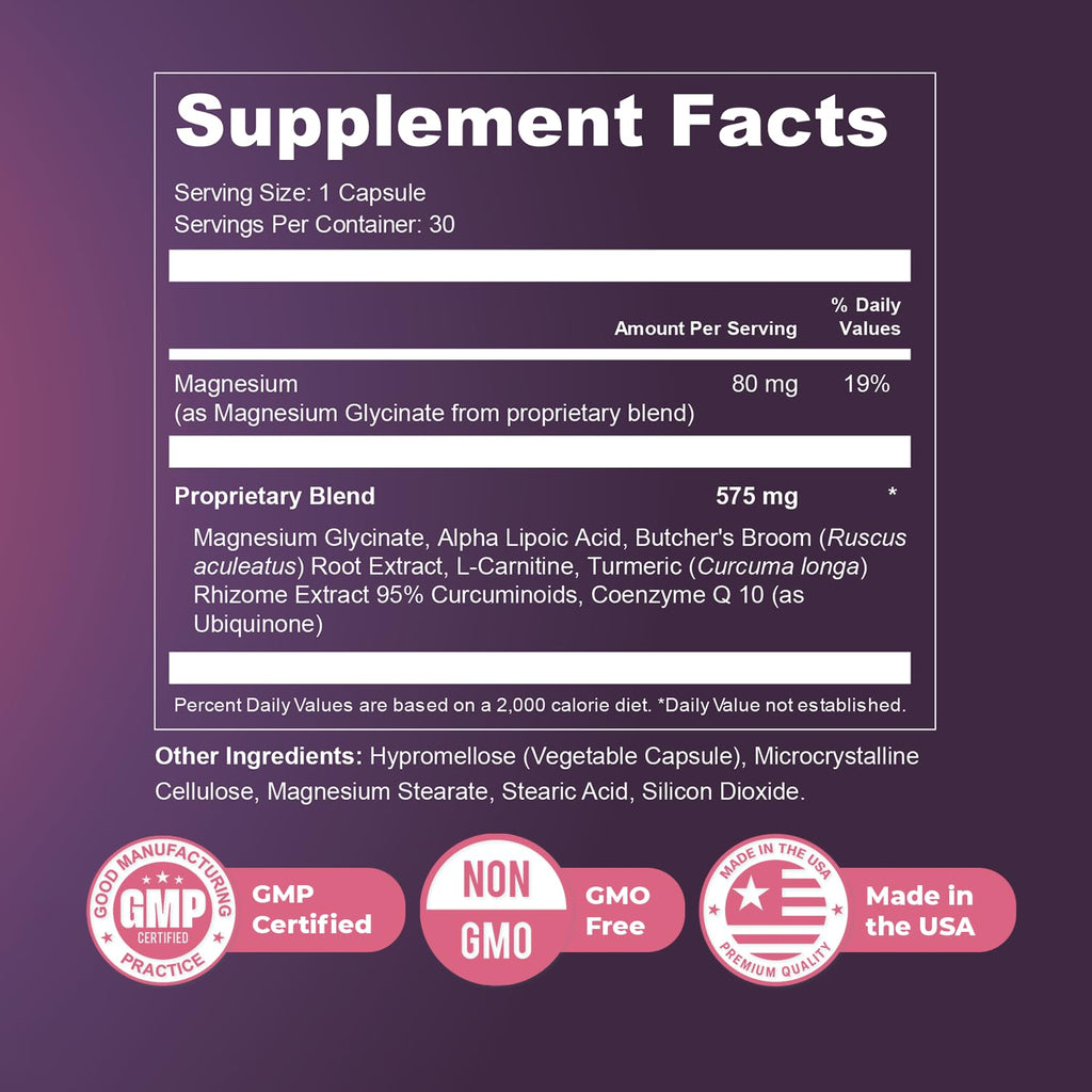 Nature’s NutriWave Presgera Capsules – Natural Daily Supplement with Magnesium Glycinate, Turmeric, Alpha Lipoic Acid & More – Made in USA, Non-GMO, Easy-to-Take – 30 Capsules, 6 Month Supply