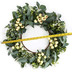 JINGHONG Eucalyptus Wreaths for Front Door 20 Inch Green Home Decor for Wall Porch Window Spring Summer Wreath with Big Berries for All Seasons Winter Christmas