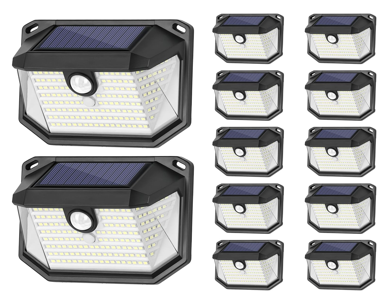Solar Outdoor Lights, 12-Pack Super Bright 178 LEDs Motion Sensor Wall Light with 270° Wide Angle & 3 Modes, Waterproof Solar Powered Security Light for Patio Garden Garage Front Door