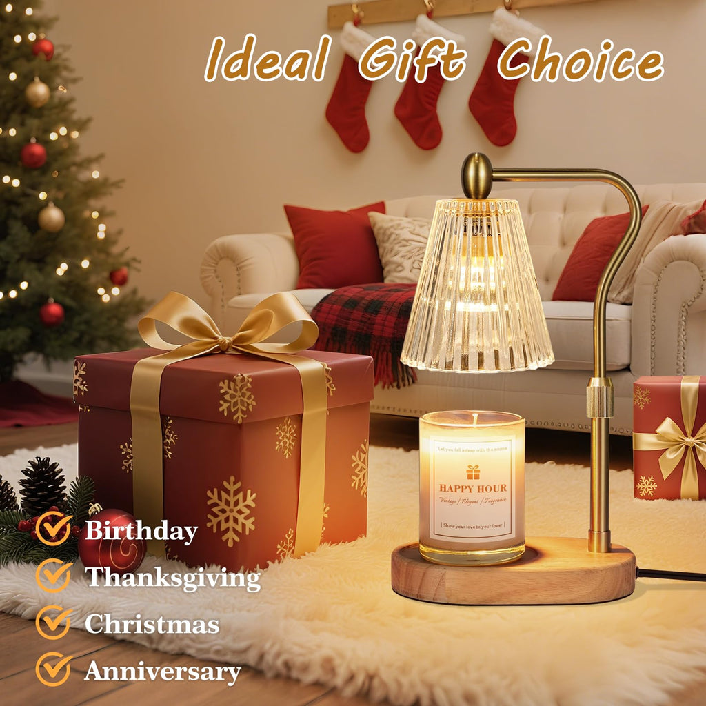 Imenlox Candle Warmer Lamp, with Timer & Dimmer, Adjustable Height, Christmas Birthday Mothers Day Gifts for Women Mom Her, House Warming New Home Thanksgiving Décor (Amber)