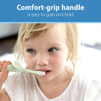 Dr. Brown’s Infant-to-Toddler Training Toothbrush Set, Mint Elephant with Fluoride-Free Strawberry Baby Toothpaste, 0-3 years