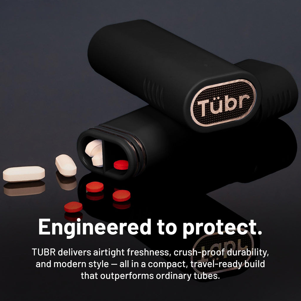 TUBR Kingz Premium Storage Unit - Odor Proof, Airtight, Waterproof Case for 4 Pre-Rolls, Cigarillo - Portable Crush-Resistant BPA-Free Container, Carrying Storage for Travel, Parties, Daily (Raven)