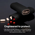TUBR Kingz Premium Storage Unit - Odor Proof, Airtight, Waterproof Case for 4 Pre-Rolls, Cigarillo - Portable Crush-Resistant BPA-Free Container, Carrying Storage for Travel, Parties, Daily (Raven)