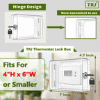 6 PCS Thermostat Lock Box with Key, Large Thermostat Cover with Lock for Thermostat on Wall, AC Control Lock Box Cover with Key, Air Conditioner Lockbox Fits Thermostats 5" H x 6" W or Smaller