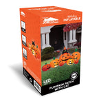 Joiedomi 7 FT Long Halloween Inflatables Pumpkin Outdoor Decorations, 7 Pumpkins Outside Decoration with Witch's Cat with Build-in LEDs Blow Up Inflatables for Party Yard Lawn Garden Decor