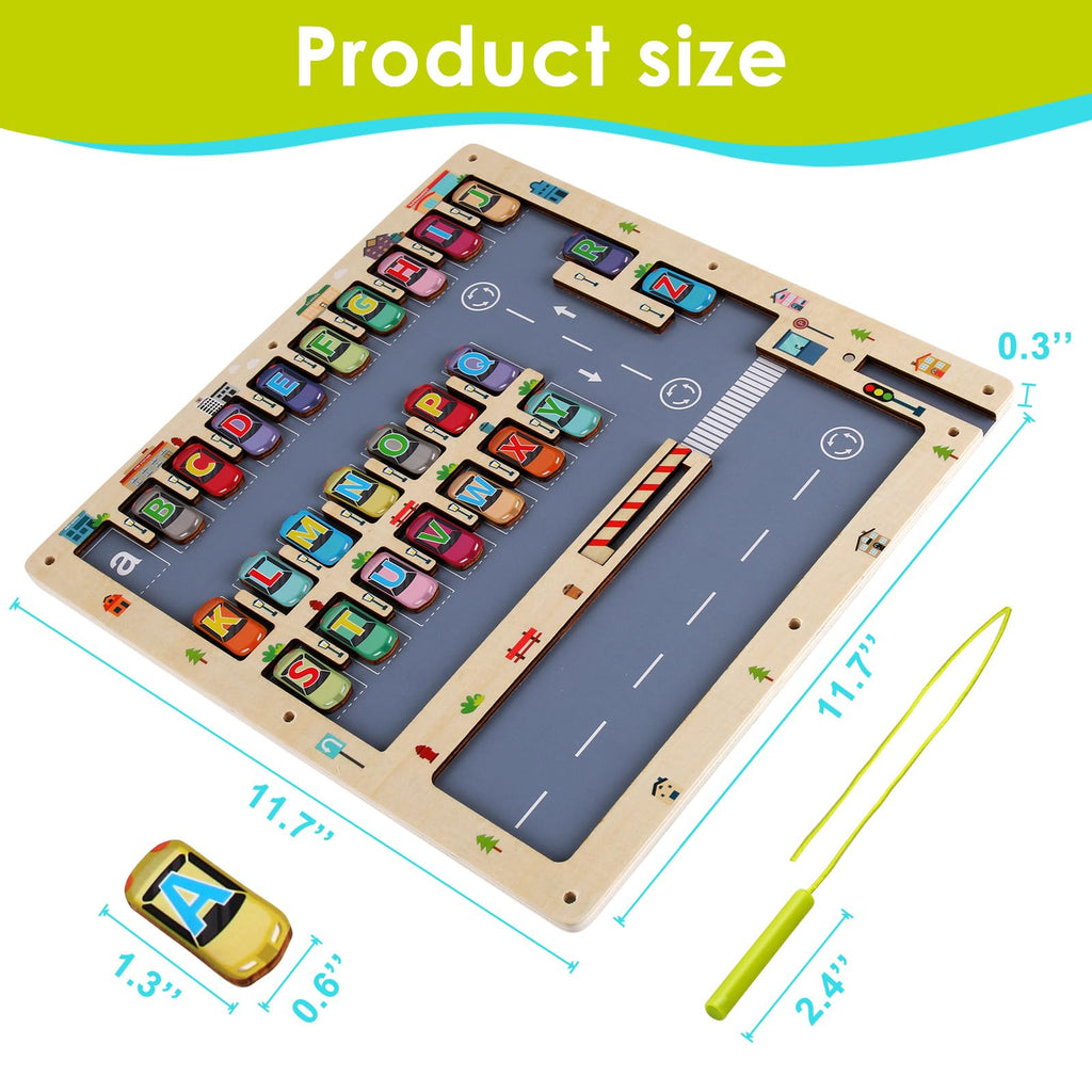 Magnetic Alphabet Maze Letter Puzzle for Fun Learning, Montessori Educational Toy for 3 4 5 Year Old Boys and Girls, Fine Motor Skills Development and Sensory Play