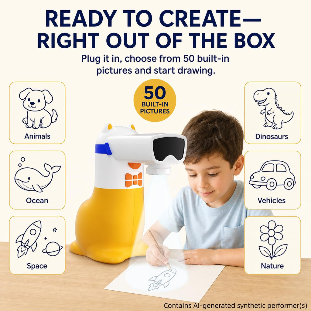 Yoturetoys AI Drawing Projector for Kids, Birthday Gift Toy, Ages 5-12