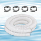 1-1/4-Inch Replacement Pool Hoses for Intex Coleman Bestways Above Ground Pools,1.25" Diameter Pool Hose Compatible with Intex Pump Models #607/#637 (White- 2 Pack)