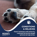 Musher's Secret Dog Paw Wax 60g – Moisturizing Dog Paw Balm – Helps Protect & Heals Cracked Paws – Creates an Invisible Paw Protectors Barrier – All-Natural Nose & Paw Balm with Vitamin E