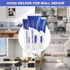 SEISSO Drywall Repair Kit, Wall Mending Agent*3(100g), Wall Patch*4, Scraper and Sandpaper*2, Wall Repair Paste Kit for Wall Cracks, Graffiti, Whitewall Hole Filler and Plaster Dent Repair