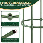 Round Heavy Duty Tomato Cage - 55 Inch Steel Core Plastic Coated Garden Trellis, 4-Post Rustproof Plant Support for Tomato/Cucumber/Beans, No Tools Snap Assembly, Spare Parts Available 1PS