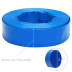 DERPIPE Lay-Flat Pool Backwash Hose - 1.5" x 50Ft Reinforced Heavy Duty PVC Discharge Hose Weather-Proof Vinyl Pool Drain Hose for Water Transfer with 2 clamps