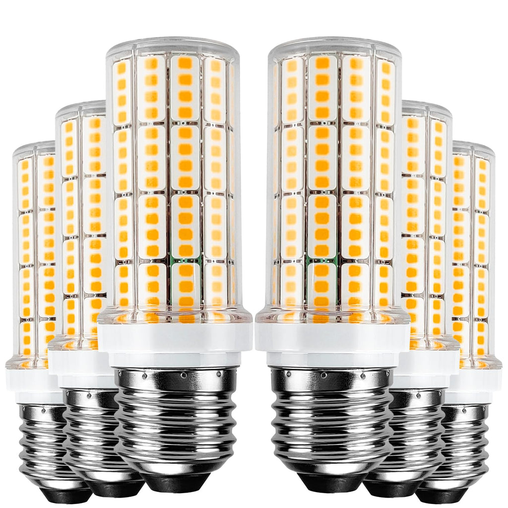 6 pcs Led Corn Light Bulb, 200w Equivalent 2500 Lumen 3000k Cool Daylight White 20w Non-dimmable Super Bright Led Bulb E26/E27 Base Led Light Bulbs for Home Garage Warehouse Indoor Outdoor Light Bulb