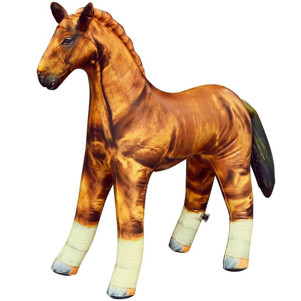 Jet Creations Inflatable Horse 38" L x 30" H – Blow Up Animal Toy for Kids Ages 3+, Golden Brown – Party Decoration, Yard Display, Western Themed Photo Prop, Birthday & Holiday Décor, 1 PC