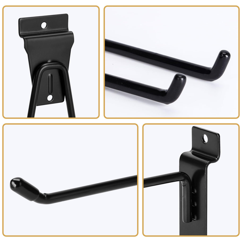 MENEONE Heavy-Duty Slatwall Baskets and Hooks - Slatwall Accessories for Standard Slatwall Panels | Ideal for Organizing Garages and Workshops