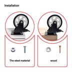4 inch Caster Wheels, Casters Set of 8 Heavy Duty - CLOATFET Locking Swivel Casters with Brake (Top Plate), Non Marking Black Castor Wheels for Cart Furniture Workbench